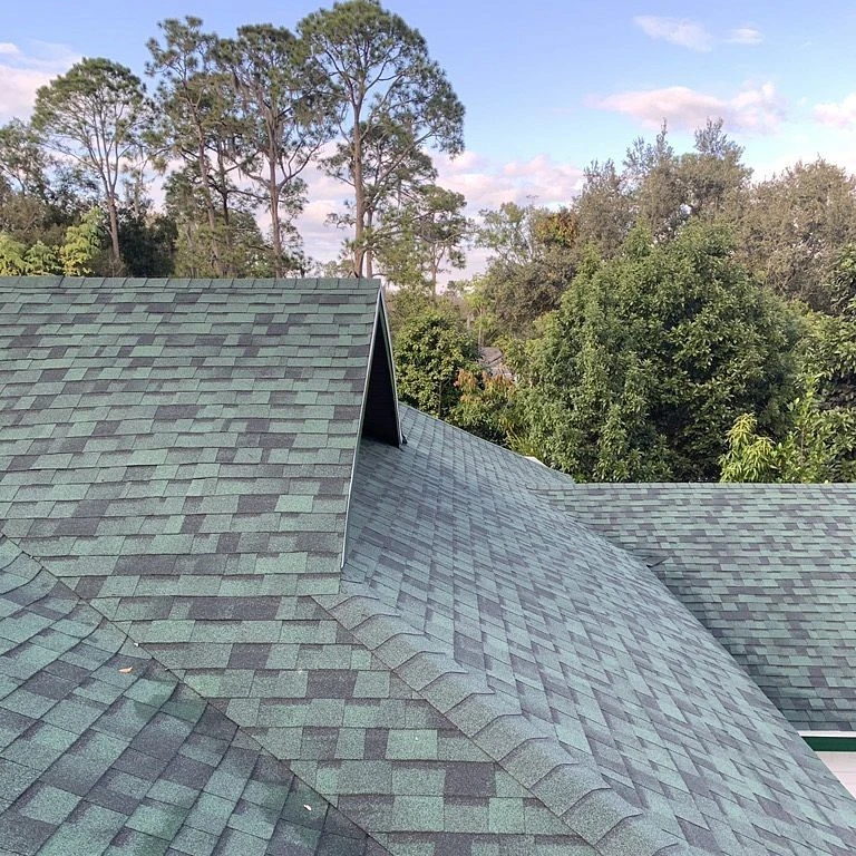 Asphalt shingle roof in Lakeland, FL, after storm damage repairs were performed by K.L. Smith 